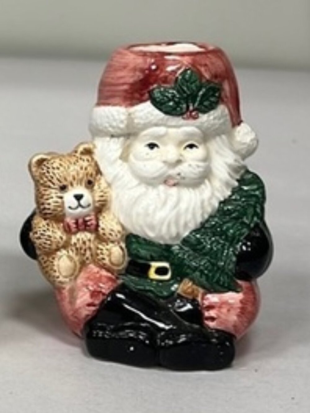 Vintage Santa Votive Candle Holder Small Christmas Decor Cottagecore Farmhouse